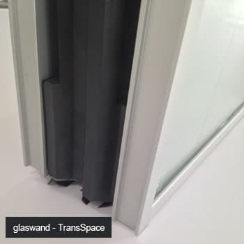 Dual glass wall partitions with sound insulation